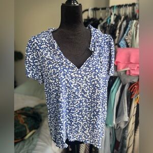SOLD Lucky Brand | Blue Floral Women's Top | Size Large